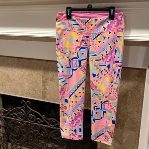 Lilly Pulitzer Luxletic Pink Design Womens Leggings size medium